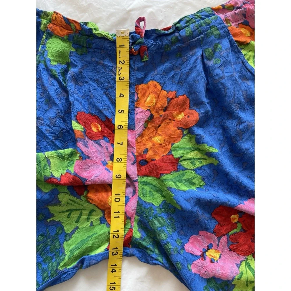 Jams World Crop Pants Bluquet Size L Drawstring Beach Pool Vacation Resort  Blue